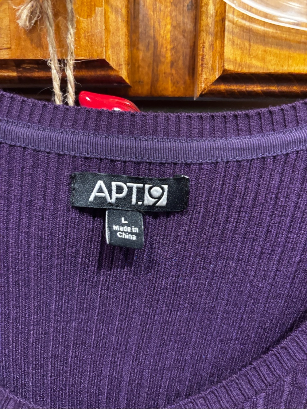 Apt. 9 Deep Purple Ribbed Crewneck Sweater